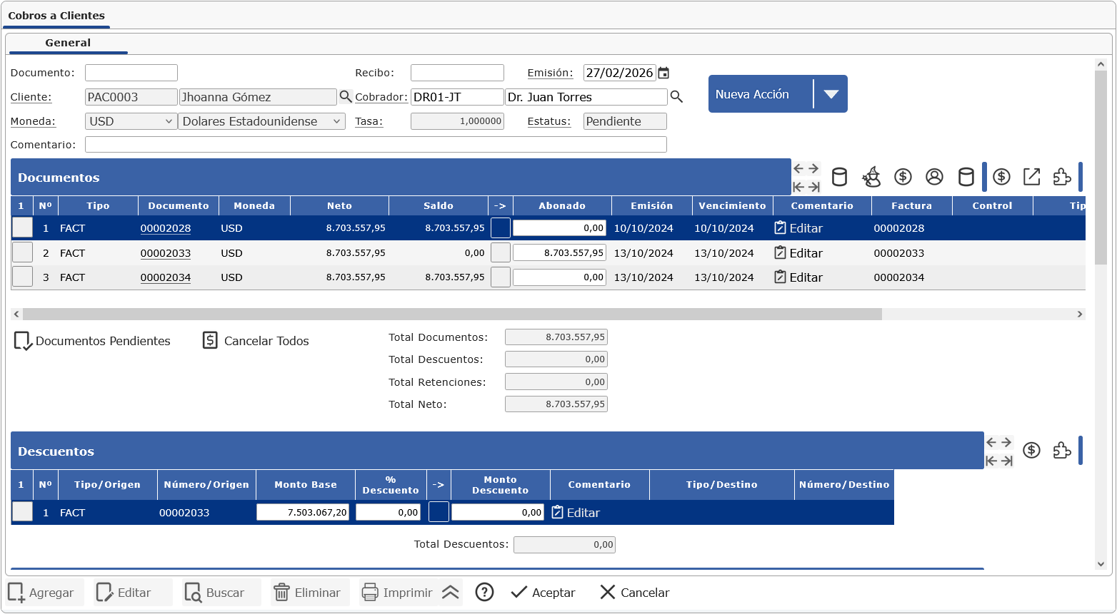 Control de Cobranzas