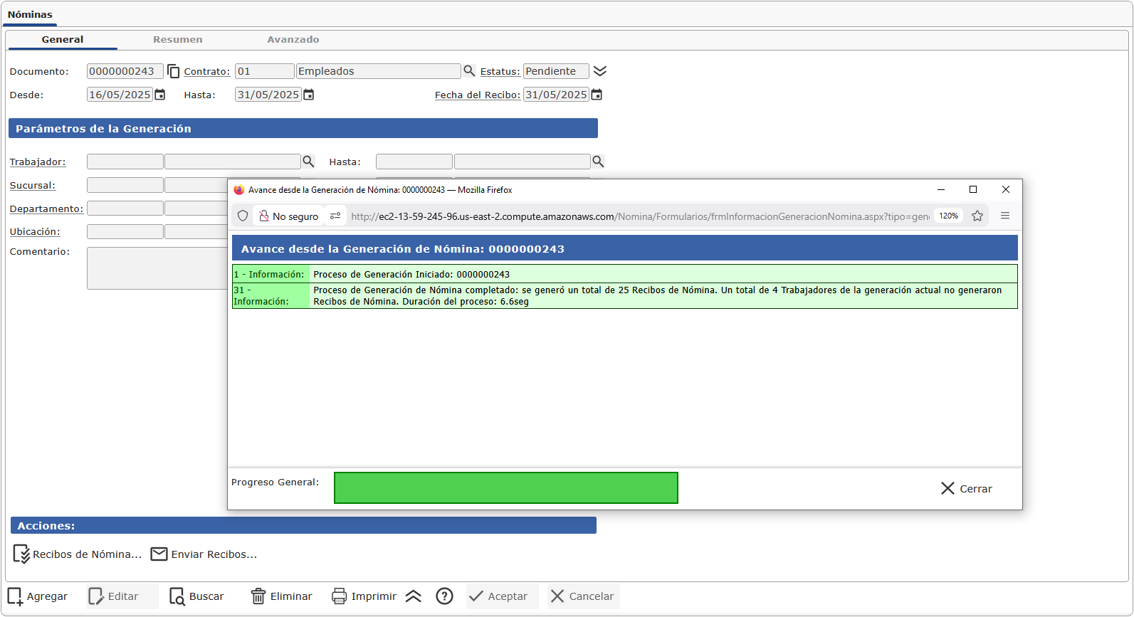 Pantalla de Órdenes de Trabajo