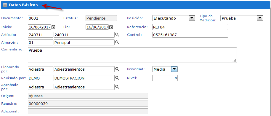 Campo Datos Básicos