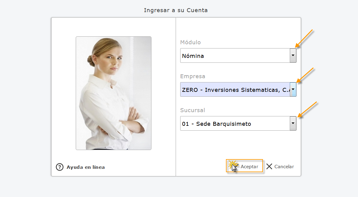 Ingresando al Sistema Nómina