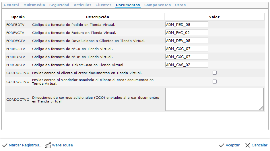 Configurar Tienda Virtual (TVO) - Administrativo